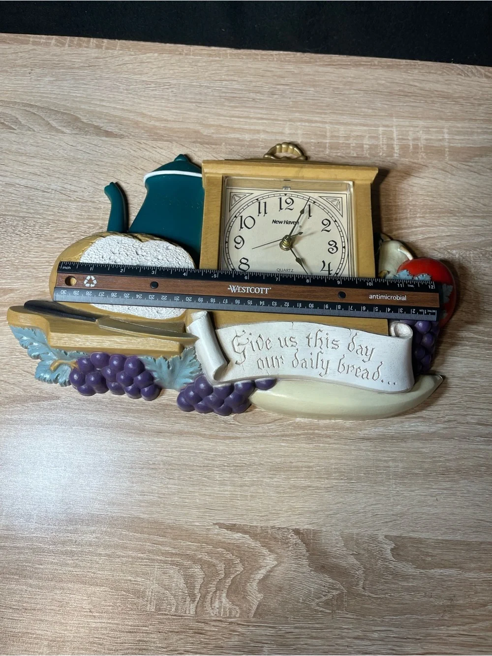 Vtg retro wall clock kitchen clock working